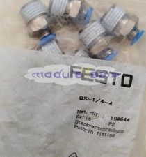 10PCS New FESTO QS-1/4-4 190644 Push-in Fitting