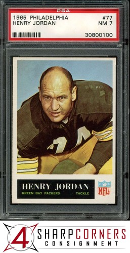 1965 PHILADELPHIA #77 HENRY JORDAN PACKERS HOF PSA 7