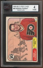 1968-69 OPC O-Pee-Chee KSA 4 Bernie Parent RC Philadelphia Flyers #89