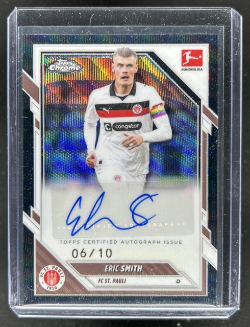 2025-26 Topps Chrome Bundesliga Eric Smith Auto Black Wave Refractor #/10