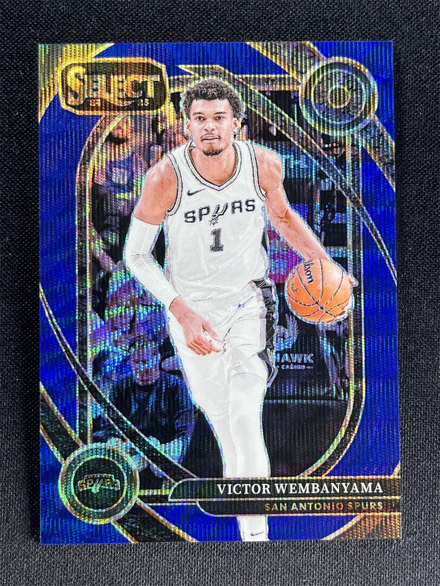 2024-25 Panini Select Victor Wembanyama #229 Courtside Blue Wave Prizm Spurs /75