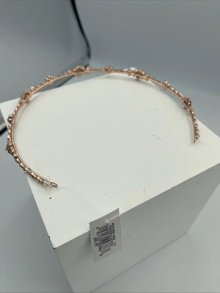 Banda para el cabello oro rosa David’s accesorio para el cabello nupcial boda Foto 2 de 4