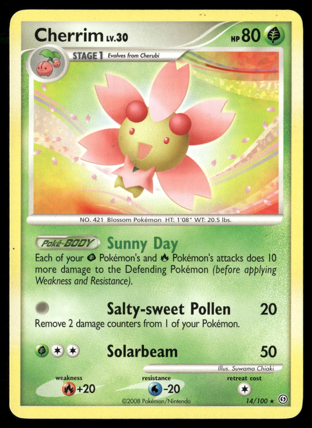 Cherrim 14/100 Rare Stormfront Pokemon LP