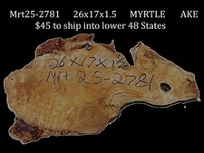 Myrtle Burl Slab Live Edge Craftwood DIY Mrt25-2781