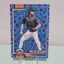 Topps 2026 Series 1 Nolan McLean Rookie Purple Blue Polka Dots #214 Mets
