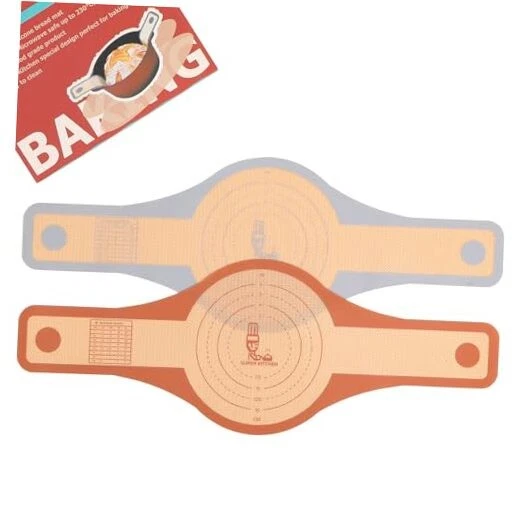 2 Pcs Extra Wider Silicone Bread Sling for Dutch Oven,Non-Stick Brown,Grey