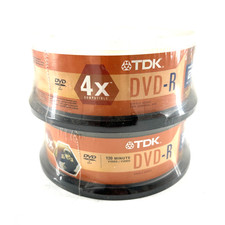 TDK DVD-R 4.7GB 25-Pack Spindle 4X Speed 120 Minute Video New Sealed