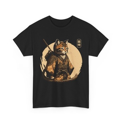 Ninja Cat T-Shirt, Japanese Samurai Cat Japanese Culture Lovers Funny Shirt