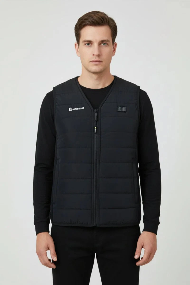 Dual Control V Neck Heated Vest - Electric Rechargable USB Vest Battery Included
