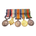 MILITARY MEDAL MM (GEO V) WW1 1914 - 15 STAR TRIO MINIATURE MEDAL GROUP OF 5