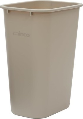 PWR-41BE Waste Basket, 10 Gallon, Plastic ,Beige