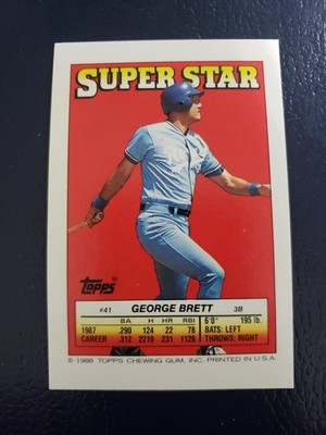 George Brett KC Royals Eric Davis Mini 1988 Topps Super Star Extended Borders