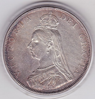 Very Sharp 1887 Large QV Double Florin (4/ ) Silver (92.5%) Coin