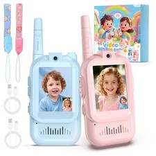 2 Pack Rechargeable Kids Video Walkie Talkies - Camping/Hiking Toys Ages 3-12