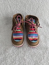 ARIAT Cruiser Western Southwest  Leather Boots Womens 7.5B Fringe Lace-up