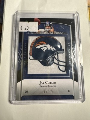 2007 UD Premier - Stitchings Jay Cutler #PS-45 Draft/Team Logos /75