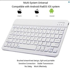 Wireless Bluetooth Keyboard Slim Rechargeable Portable for iPhone iPad Android