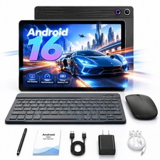 Android 16 Tablet 10-inch HD IPS Display 20GB RAM 64GB ROM WiFi6 Bluetooth 5.4