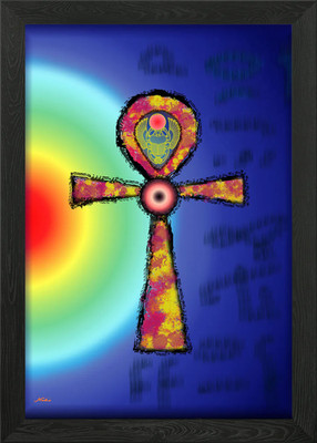 Ägyptisches ANKH gerahmtes Wandbild Poster Leinwanddruck Bild