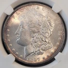 1897 Morgan Silver $1. DMPL Mint State Grade Coin! Superb Rim & Edge Toning Too
