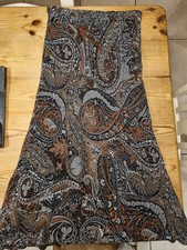 WOMEN'S PRINCIPLES PETITE MAXI SKIRT BROWN SHADES PEARL BUTTONS LINED 12 EXC