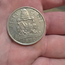 1978 Bermuda 50 Cents "QUO FATA FERUNT" Copper-Nickel Coin KM#18