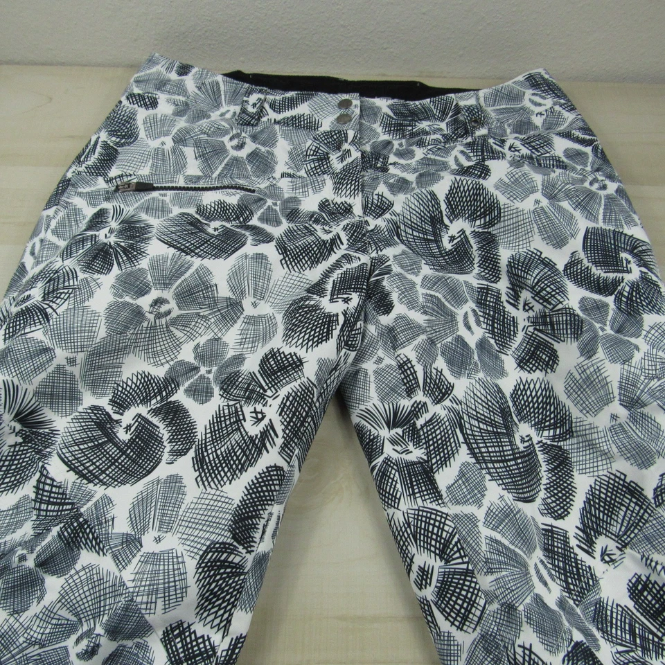 Pantalones de nieve Obermeyer para mujer 12 negros blancos snowboard esquí exterior aislados Foto 2 de 4