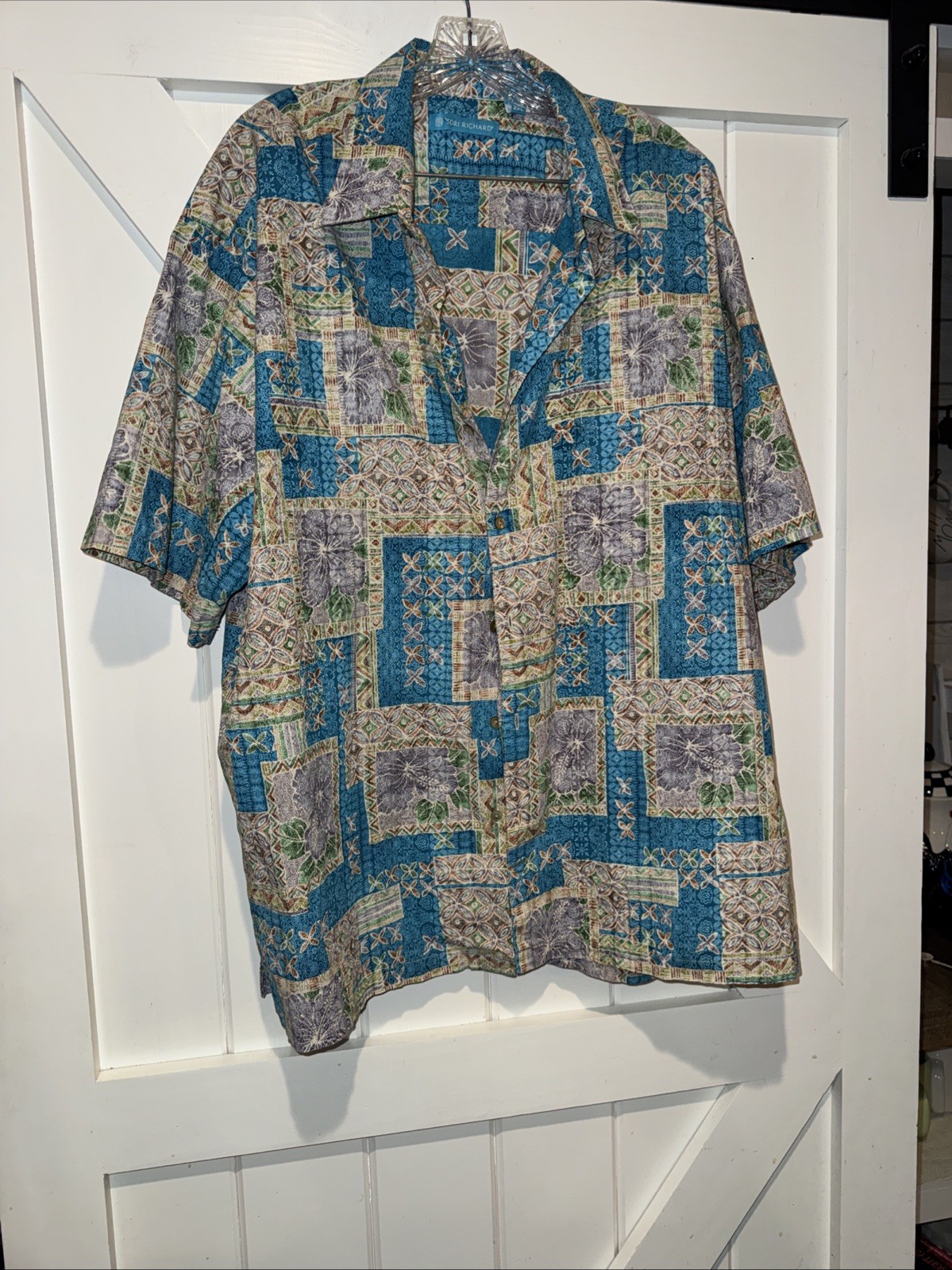 Tori Richard Hawaiin Shirt Geometric Print Men’s 2xl Short Sleeve Button Up