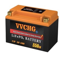 Motorcycle Battery 12V 5AH LiFePO4 with Smart BMS, YTX7A-BS/YTX9-BS/YT12A-BS/...
