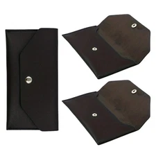  3pcs Cash Envelope Wallet - Pure Color Pu Small Wallet With Snap Button - Thin