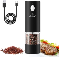 Electric Pepper or Salt Grinder, COKUNST USB Rechargeable Automatic Pepper Grind