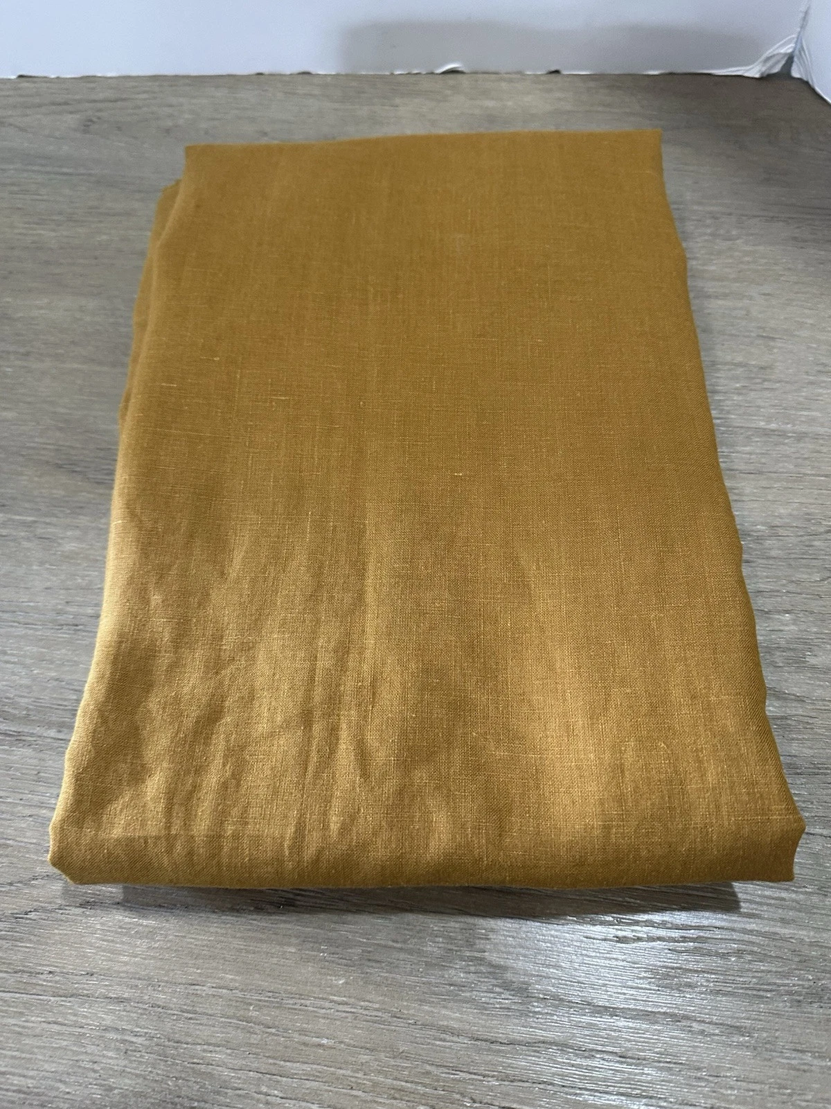 Rejuvenation Antique Gold Belgian Linen 2 Drapes 50x84" cotton lining