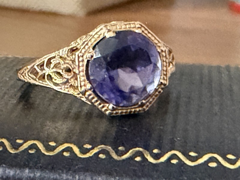 14KYG Iolite Filigree Ring 6