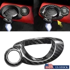 Real Carbon Fiber Car Start Stop Key Panel Cover For Mini Cooper R55 R56 R57 R60