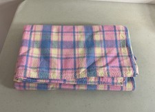 Large Vintage Pink Plaid Tablecloth Cotton + ...