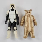 Vtg 1983 Kenner Star Wars ROTJ Biker Scout & Logray Ewok Hong Kong Figure Lot