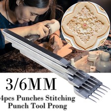 4 X 3/4/5/6mm Leather Hole Punches Tool Lacing Stitching Sewing DIY Leather Craf