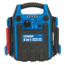 Strongway 12V Lead-Acid Jump Starter and Power Pack, 900A Peak, 250 PSI Air