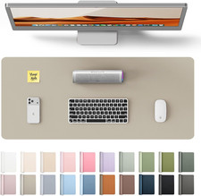 Leather Desk Pad Protector, Office Desk Mat, Large Mouse Pad, Non-Slip PU Leathe