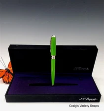 St DUPONT Mini Olympio Jade Tropic Green Pen, w/ Case