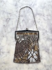 1920s Whiting Davis Spiderweb Mesh Art Deco Handbag Purse
