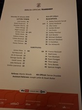 Luton Town v Blackpool OFFICIAL TEAMSHEET 01.02.2026. MINT