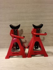 Amazon Basics Steel Jack Stands, 2 Ton (1.8 metric Ton) Capacity - 1 Pair, Red