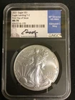 2021 Silver $1 Eagle T-2 NGC MS70 Edmund C. Moy signed