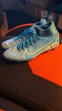 Nike Mecurial Blue And White Football/Soccer Boots UK 7 New Insoles, Used.