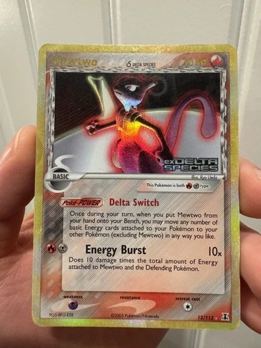 Pokemon EX Delta Species Reverse Holo Stamped Mewtwo Card 12/113