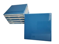 Electric Blue Ceramic Tile 4.25 in Subway Square Shower Kitchen Wall Backsplash