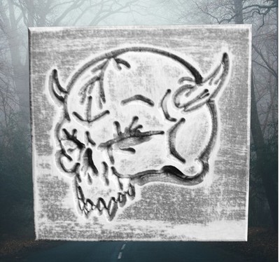 Skull steppingstone concrete mold plaster cement face mould 11'' x 11'' x 1.25''