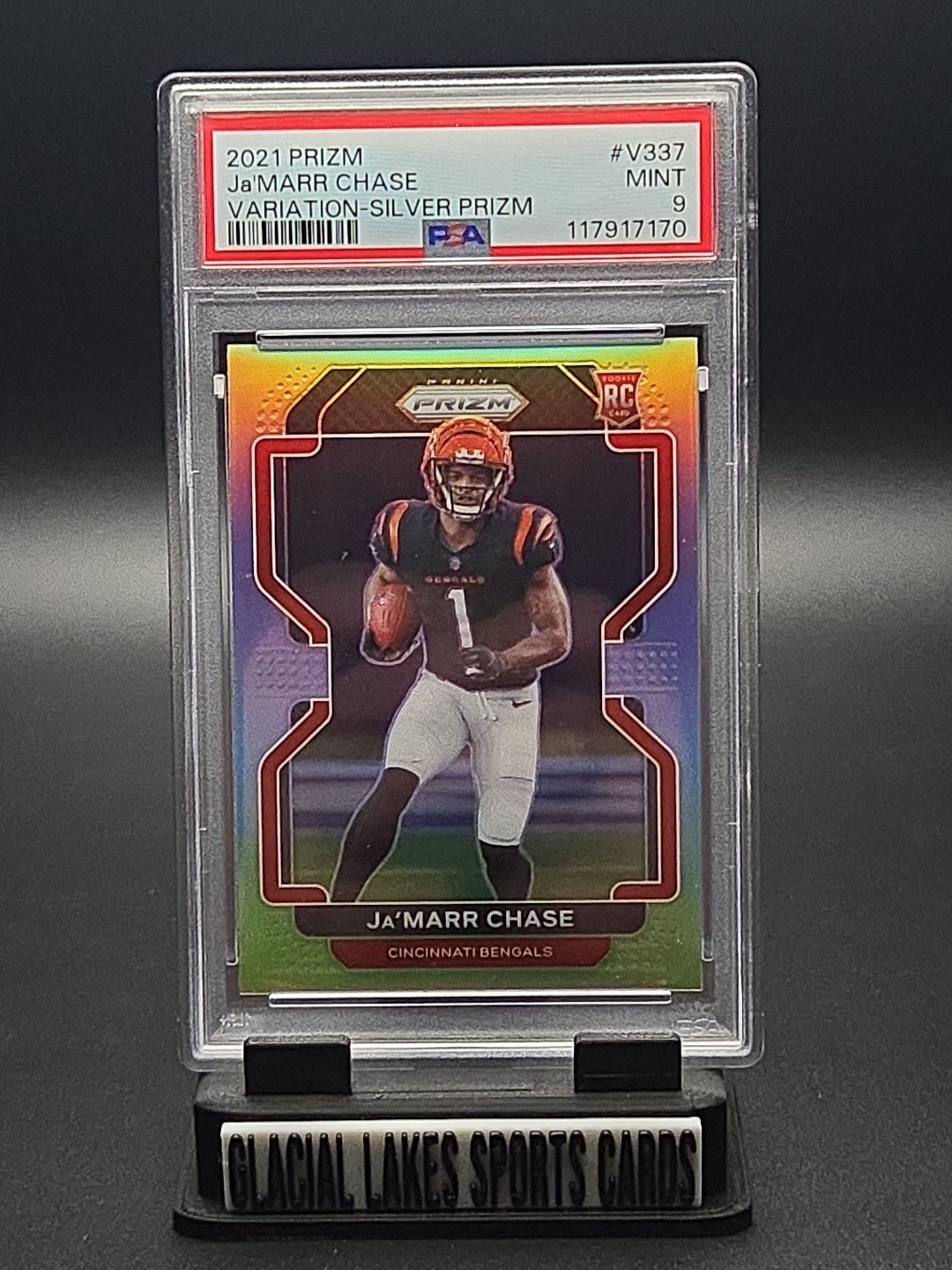 2021 Panini Jamarr Chase Silver Prizm Variation Rookie Card #V337 PSA 9 MINT RC