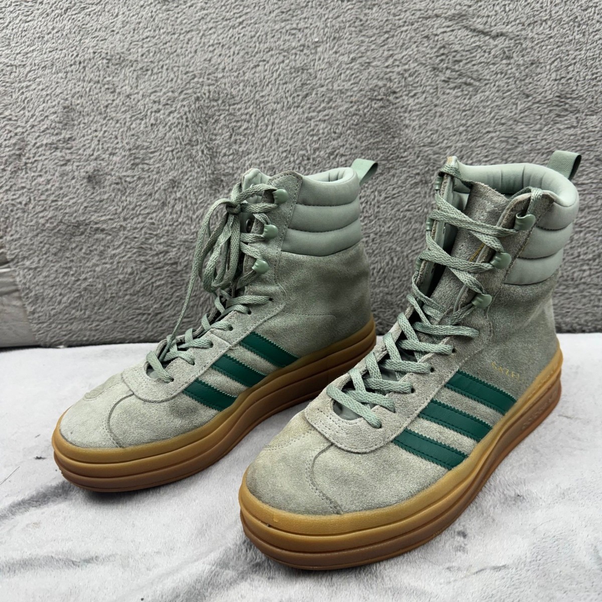 Adidas Gazelle Bold High Men Sage Green Suede Platform Sneaker Boots  Excellent | eBay